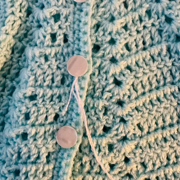 BOGO 🌞3pc Handmade Crochet Baby Set in Mint Green - Picture 6 of 8